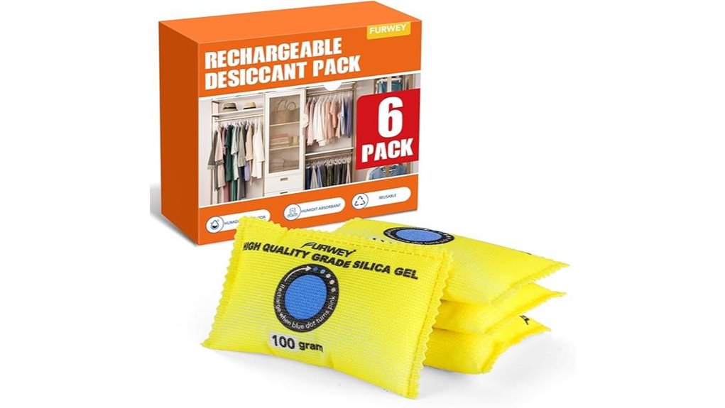Mini Dehumidifier Packs (Moisture Absorber) Keep Spaces Dry 14 six rechargeable silica desiccants
