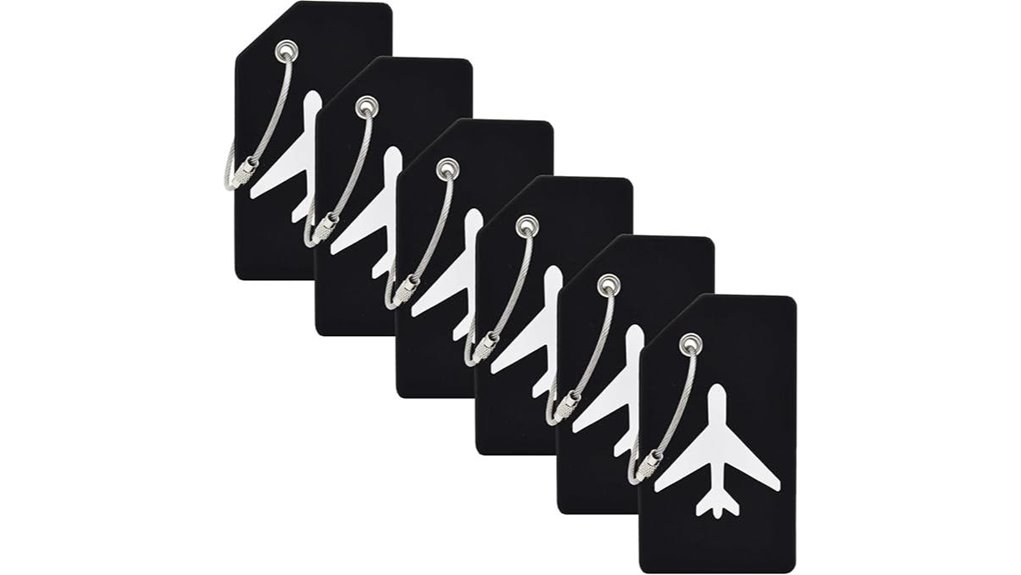 six silicone luggage tags