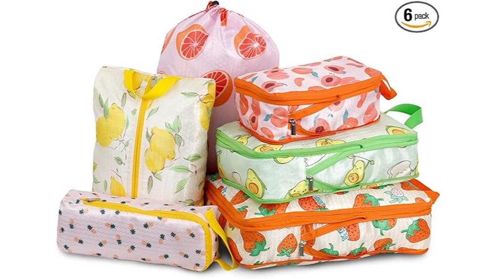 six travel waterproof cubes