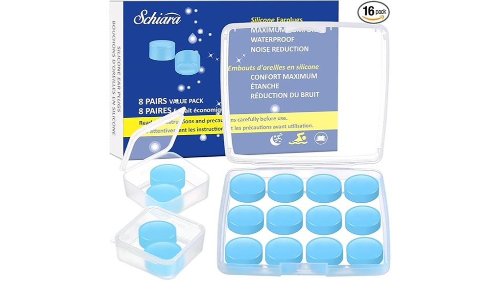 sixteen moldable silicone earplugs