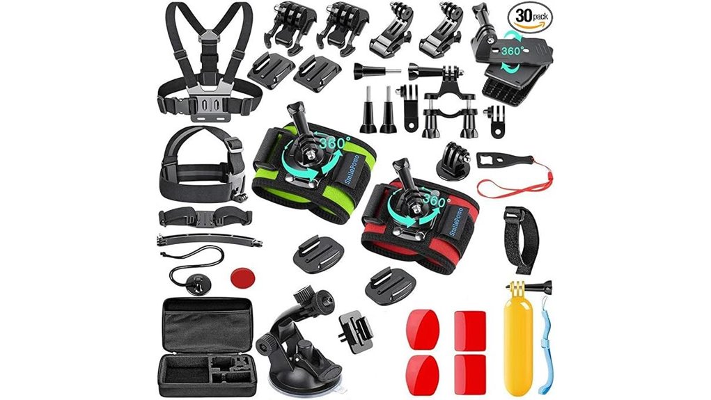 Best Action-Cam Mount Sets for Trips 8 smilepowo 51 in 1 accessory pack