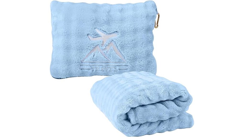 Travel Blankets That Keep Tall Travelers Warm With Extra Length 3 soft compact travel pillow blanket