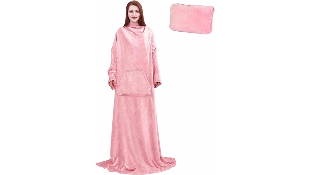 Packable Travel Blanket With Sleeves (Wearable) For Flights 4 solaris 2 in 1 wearable blanket