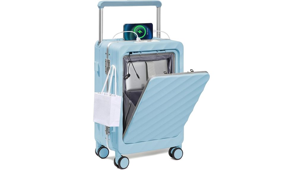 Top Luggage with Front-Open Compartments (Hotel-Friendly) 3 somago 20 usb blue