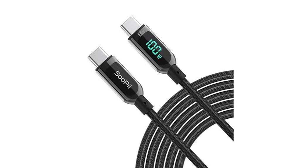 Top USB‑C Cables with Wattage Displays for Power‑Savvy Users 1 soopii 100w 4ft usb c