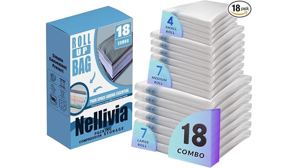 The Best Roll‑Up Vacuum Bags That Free Your Closet From Clutter 12 space saver 18 pack pumpless