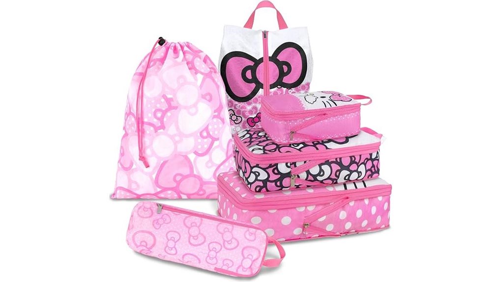 space saving pink packing cubes