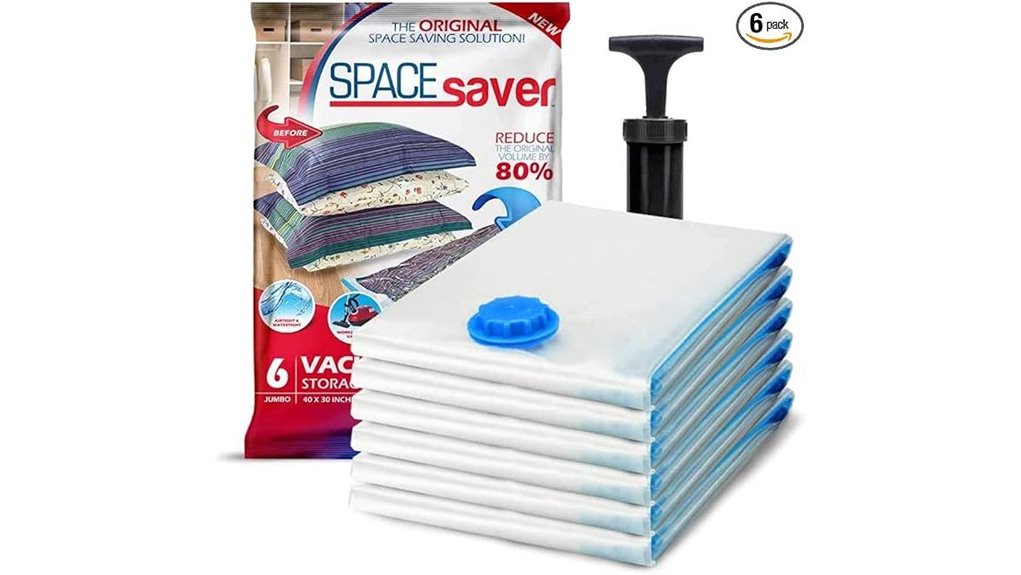 Best Travel Vacuum Bags With Manual Pumps for Bulky Clothes 7 spacesaver vacuum 80 6 pack