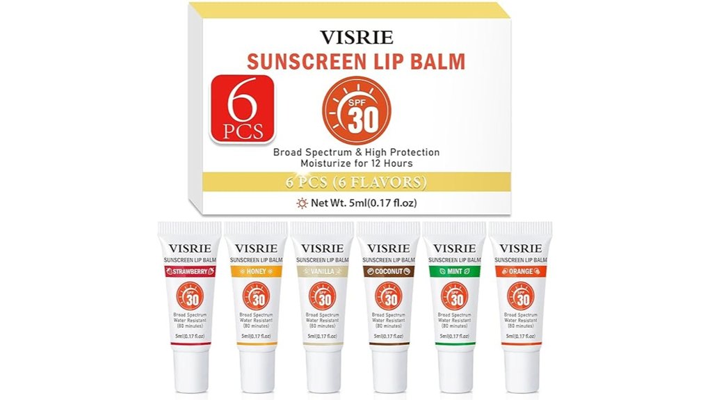 Best SPF Lip Balms for Travel (No White Residue) 10 spf30 lip sunscreen 6pack