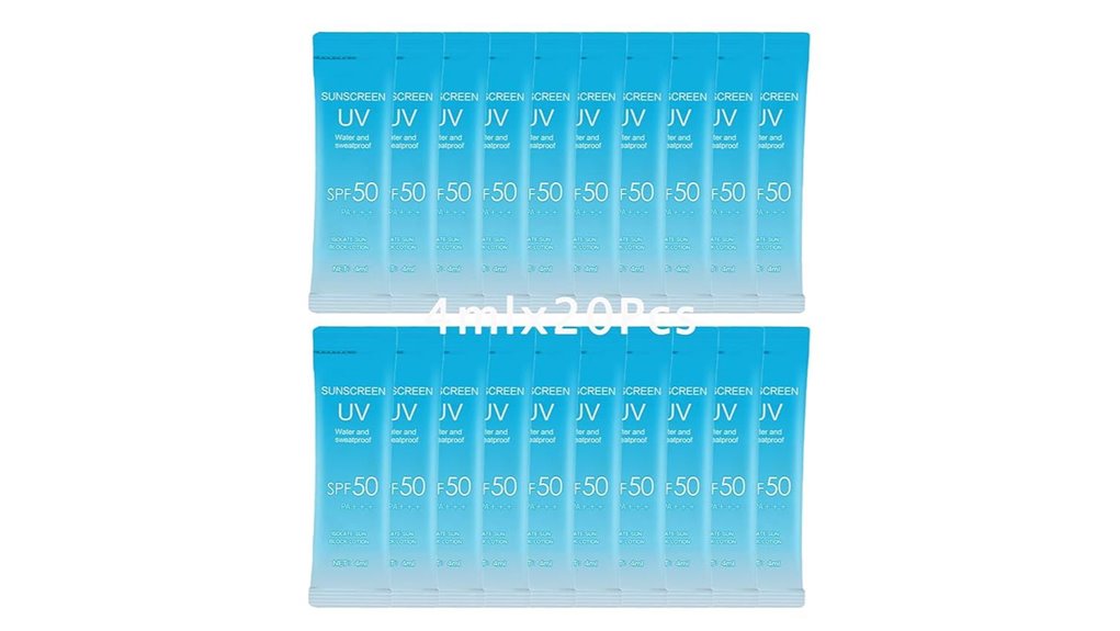 spf50 20 pack travel sunscreen