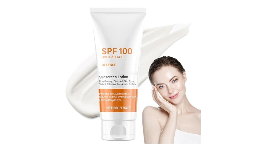 spf 100 oil free sunscreen