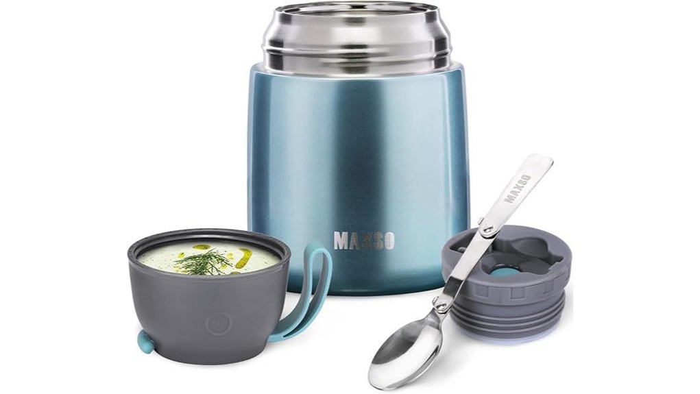 Top Vacuum-Insulated Mini Food Containers for On-the-Go Meal 2 spoon ready 17oz thermal soup