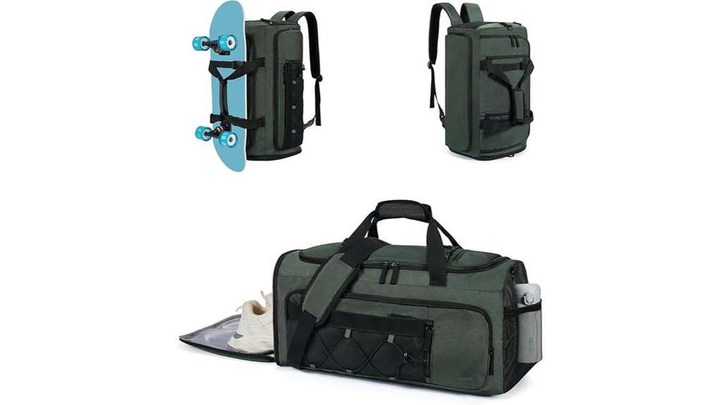 sports duffel with shoe