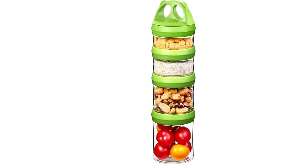 Stackable Snack Organizers That Keep Snacks Fresh On the Go 2 stackable airtight bpa free jars