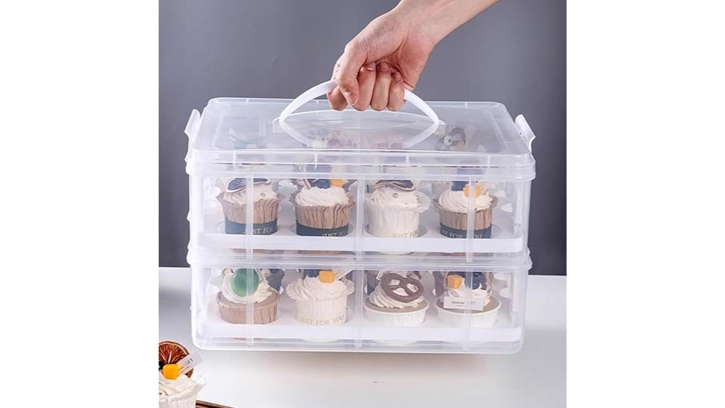 stackable cupcake carrier lid 50liners