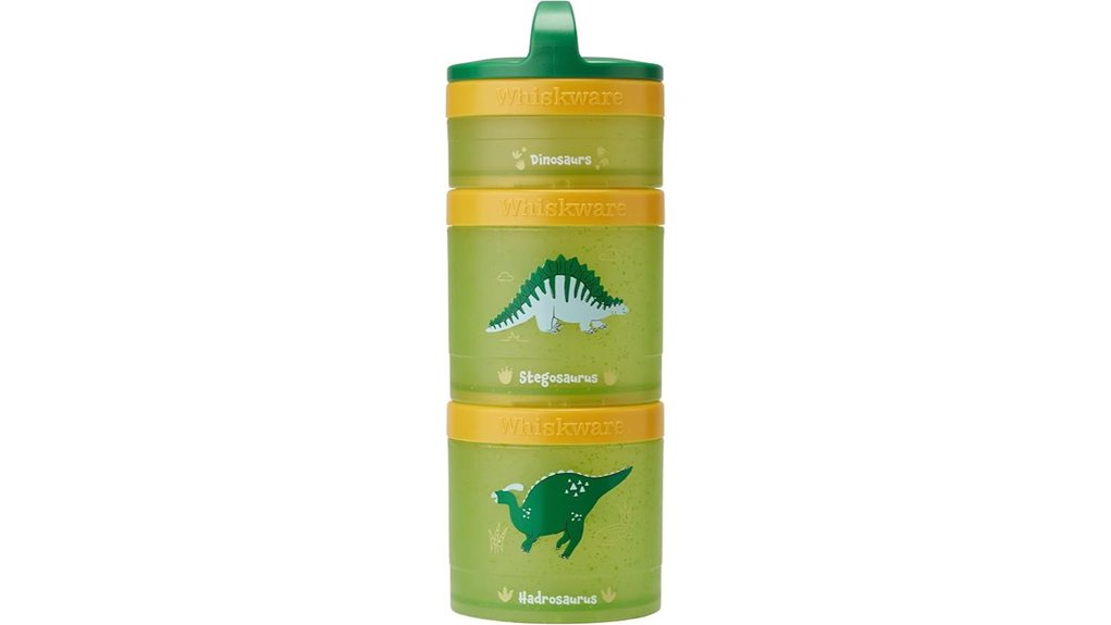 Best Leakproof Stackable Snack Containers for Day Tours 4 stackable dinosaur snack cups