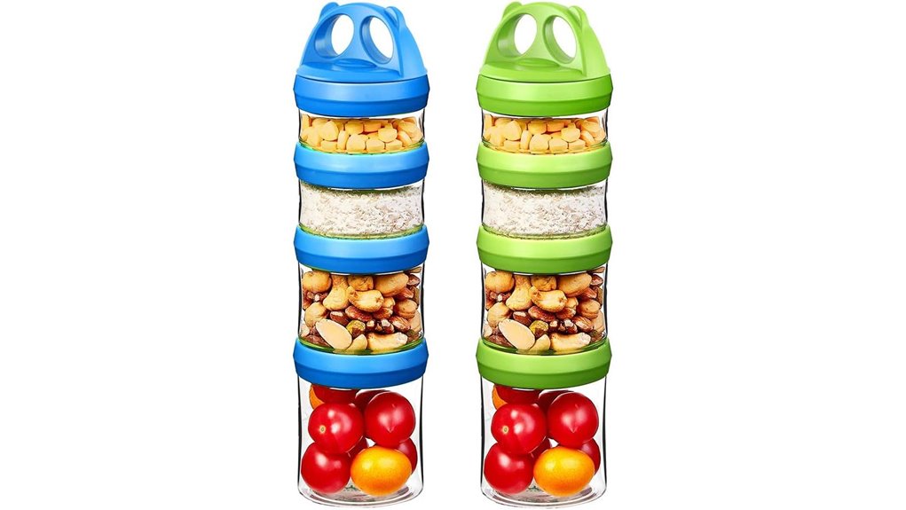 Best Leakproof Stackable Snack Containers for Day Tours 3 stackable twist lock airtight bpa free