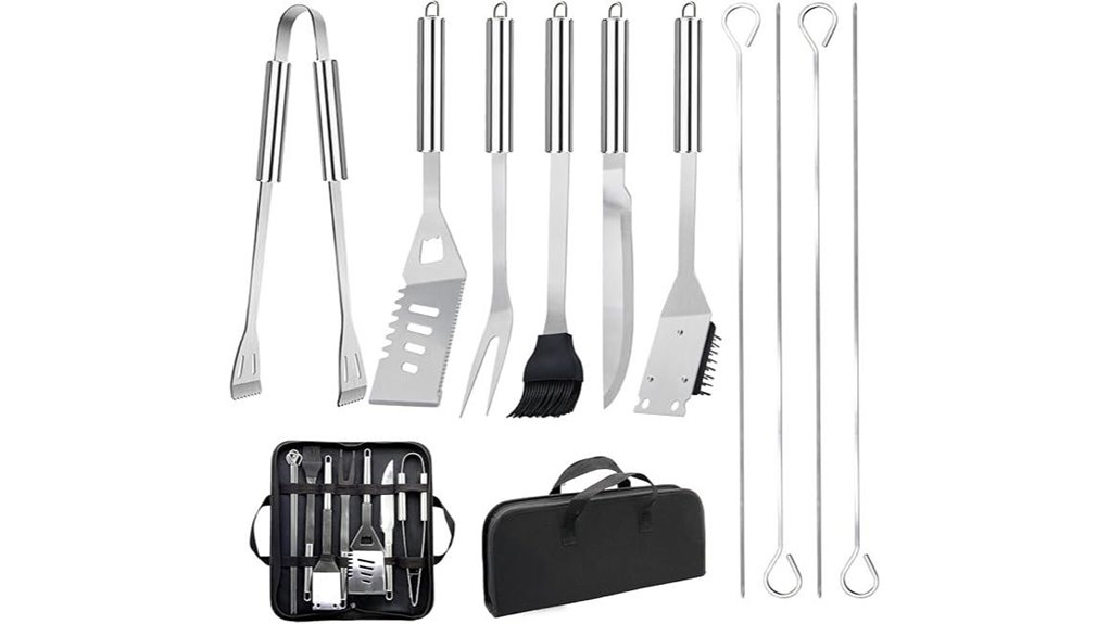 stainless 11 piece bbq set