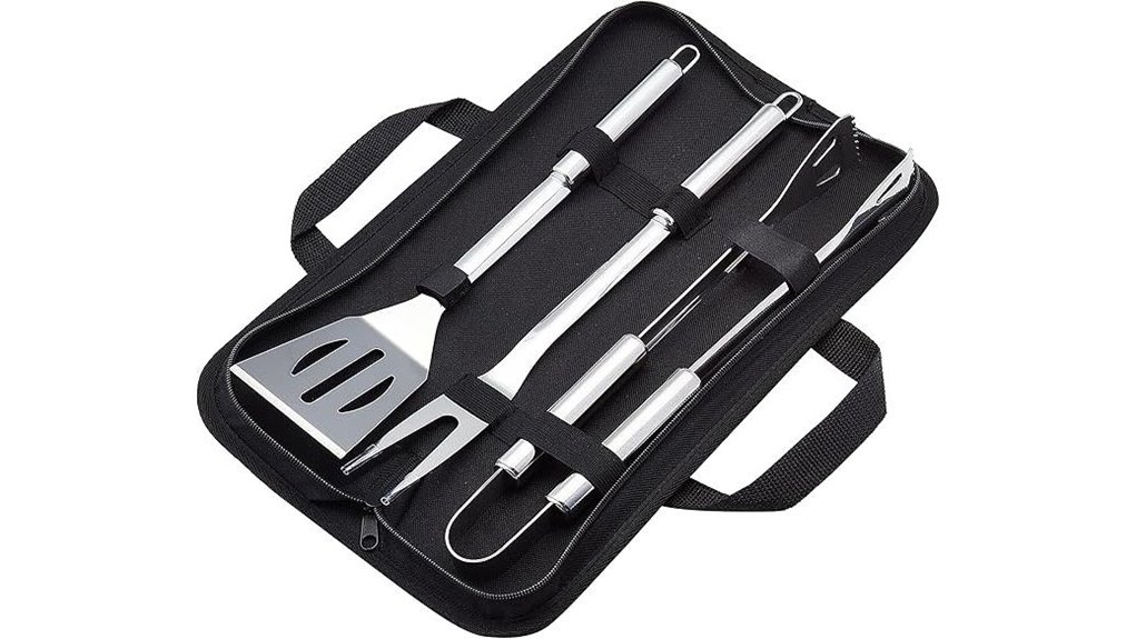 stainless 4 piece bbq set
