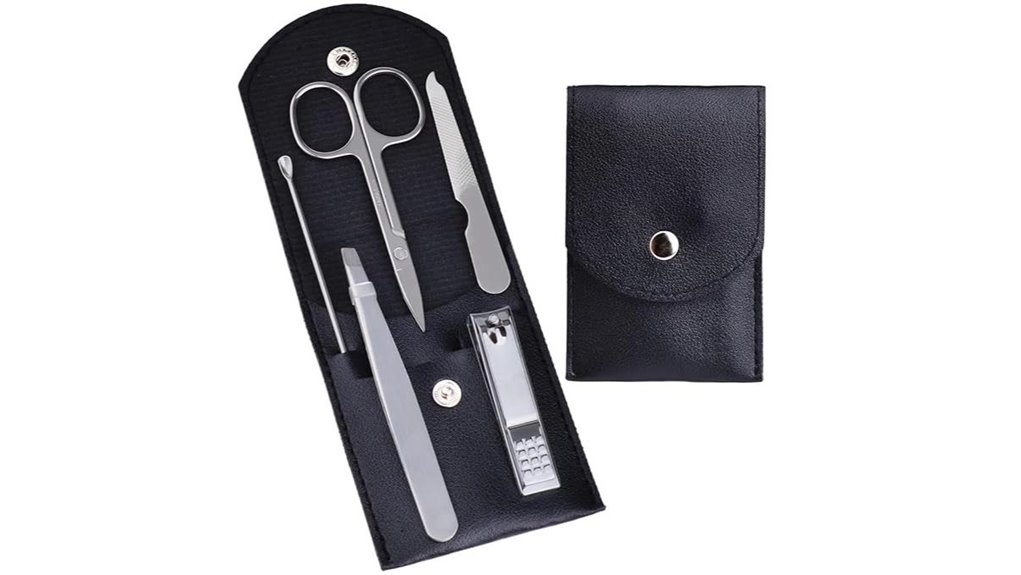 stainless 5 piece travel kit