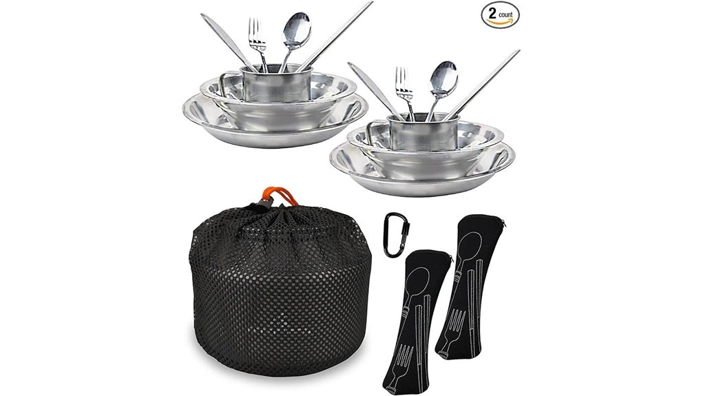 stainless camping dish set