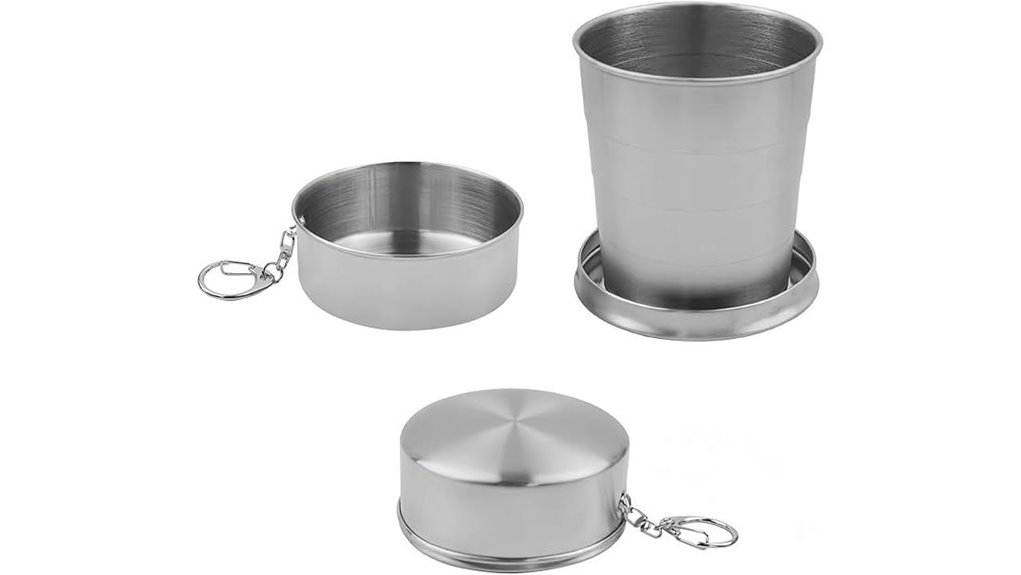 Collapsible Coffee Cups With Stiff Rims That Stay Stable 1 stainless collapsible 250ml mug