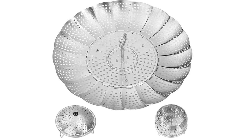 The Best Steamer Insert Baskets That Keep Food Fresh 11 stainless collapsible steamer basket