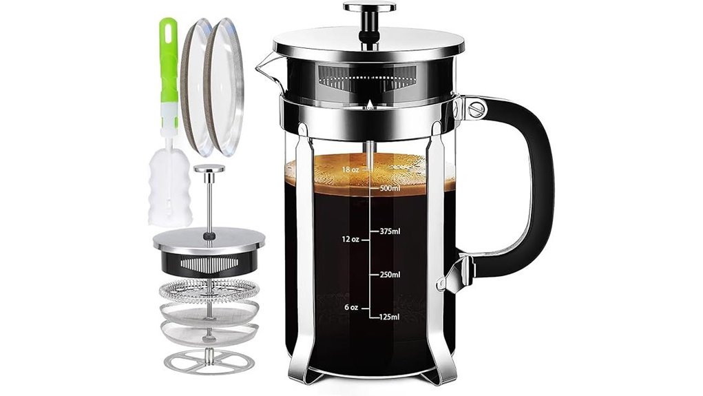 French press (shatterproof) That Lasts a Lifetime 11 stainless four filter press bpa free