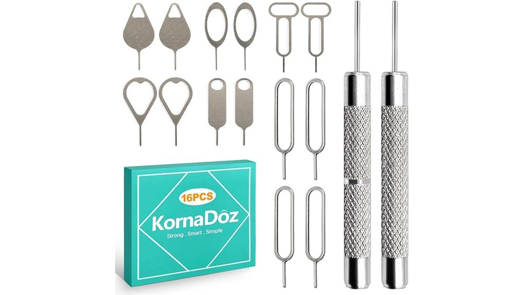 Best SIM Eject Tools for Keyrings That Keep Your Pin Safe 12 stainless sim sd 16 piece
