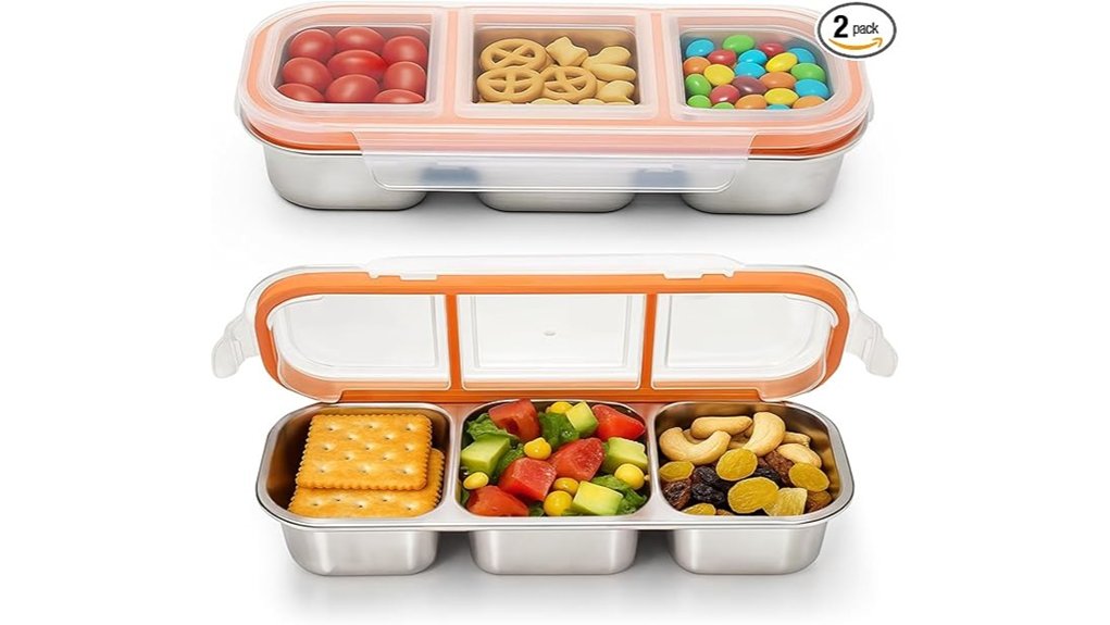 stainless snack boxes duo