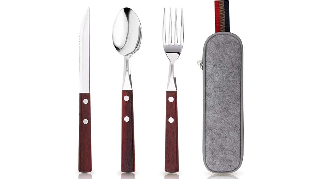 Travel Cutlery Sets That Pass Airport Security—Blade‑Free 7 stainless steel 3 piece travel utensil