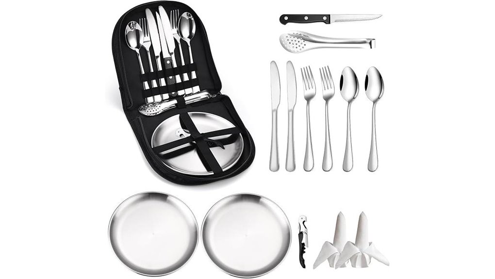 Durable & Light Travel Utensil Sets for Picnic Perfection 11 stainless steel camping cutlery