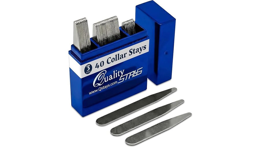 Collar Stays (Metal Travel Set) That Keep Your Shirts Crisp 12 stainless steel collar stays sizes