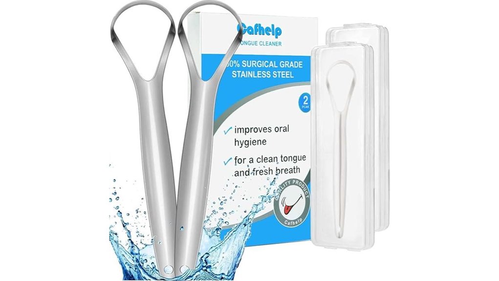 Best Travel Tongue Scrapers: Case Included for On-the-Go Use 3 stainless steel dual purpose scrapers