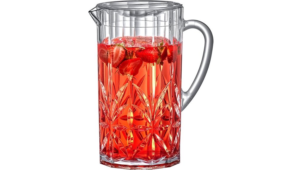 Best Water Pitcher (Shatterproof) That Won’t Break at a Drop 12 stately acrylic 80oz pitcher
