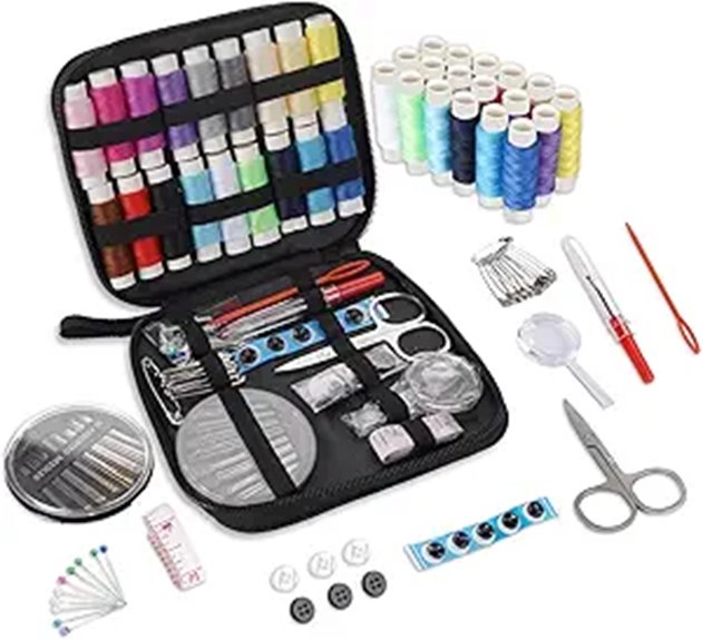 Top Sewing Kits for Travel with Safety Pins + Spare Buttons 12 stiverse 130 piece sewing kit