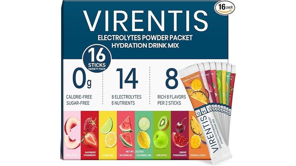 sugar free 8 flavor electrolyte packets