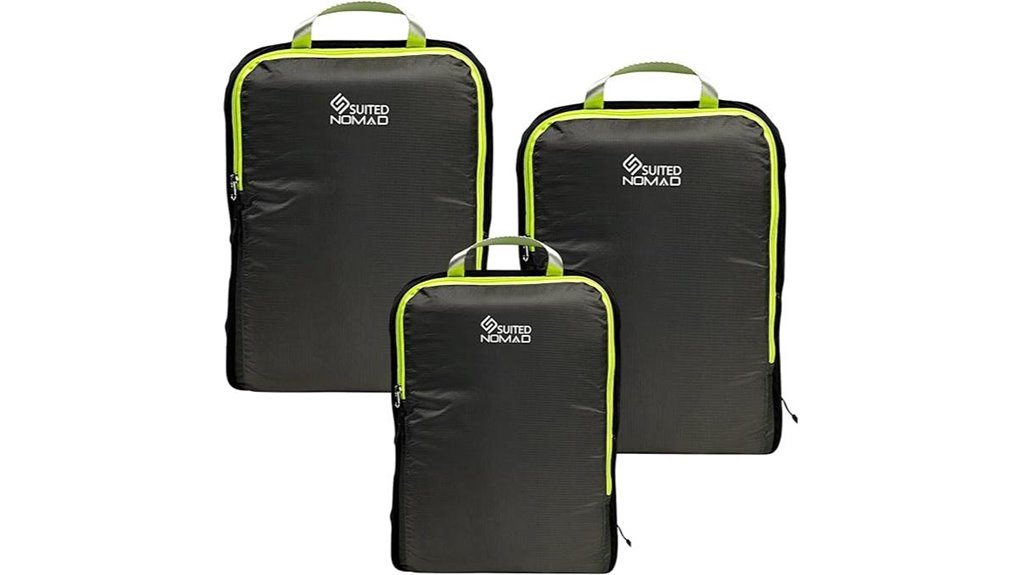 Packing Cube Sets Ideal for 40L Backpacks: Long, Narrow Cubes 2 suitednomad ultralight compression cubes