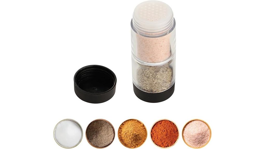 Top Mini salt/pepper shaker (sealed) That Keeps Seasoning Fresh 5 sunmei portable dual salt pepper