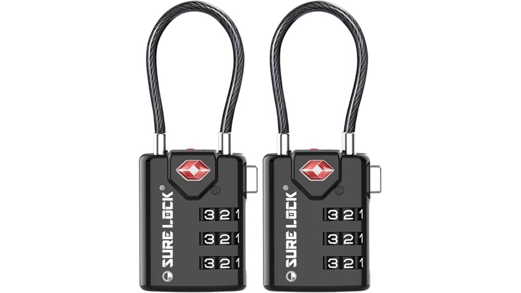 Top Luggage Locks with Inspection Indicators (Easy Check) 1 sure lock tsa 2 pack