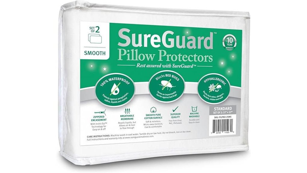 Best Pillow Protectors (Zip) for Spotless, Airy Sleep 14 sureguard waterproof bed protectors