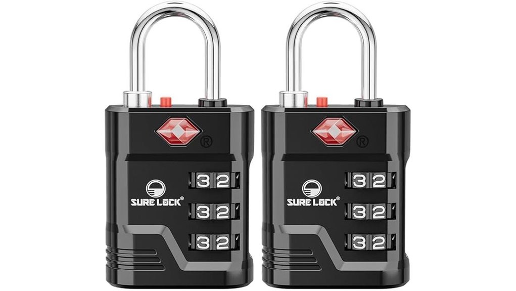 Big-Dial TSA Locks: Read Easily in Low Light 6 surelock tsa 3 digit padlock