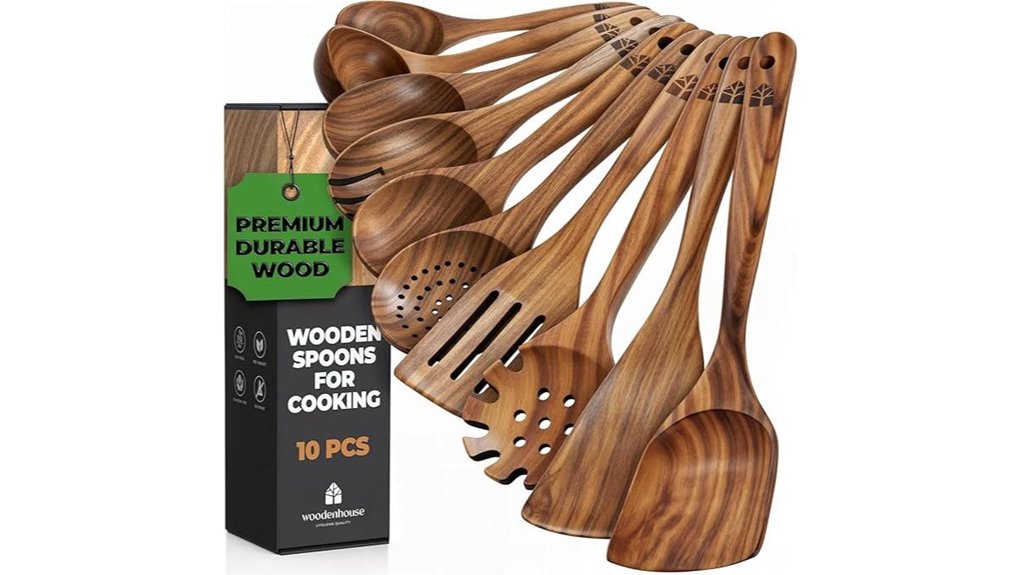 The Wooden Spoon Set That Transforms Everyday Meals 8 teak 10 piece cooking set