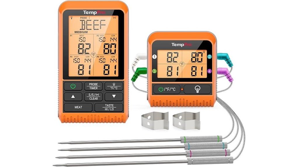 temppro 1000ft 4 probe thermometer