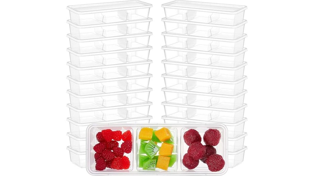 ten 3 compartment 17oz boxes