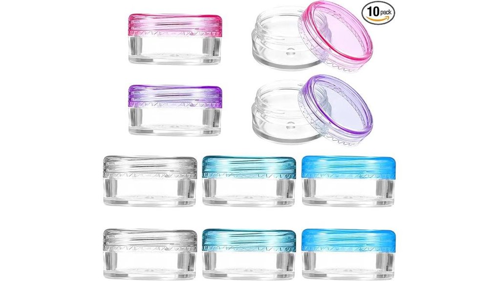 ten 5g leak proof jars