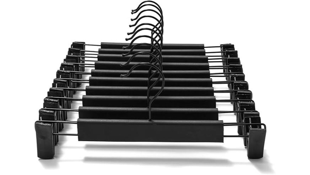 ten black swivel hangers