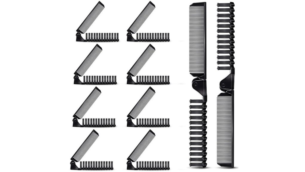 Foldable Travel Combs/Brushes That Won’t Snag Hair 13 ten brush black foldable set