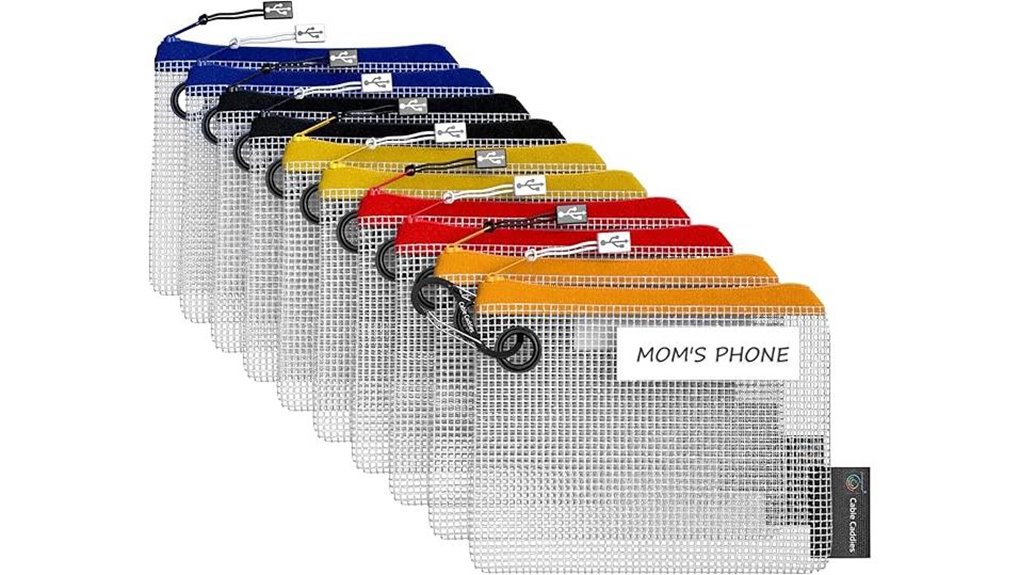 Cable Organizer Pouches Structured vs Slim: Pick Yours 12 ten color coded usb pouches