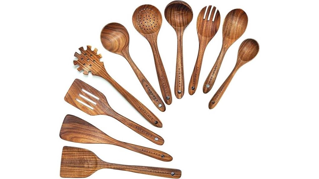 The Wooden Spoon Set That Transforms Everyday Meals 3 ten piece teak utensil set